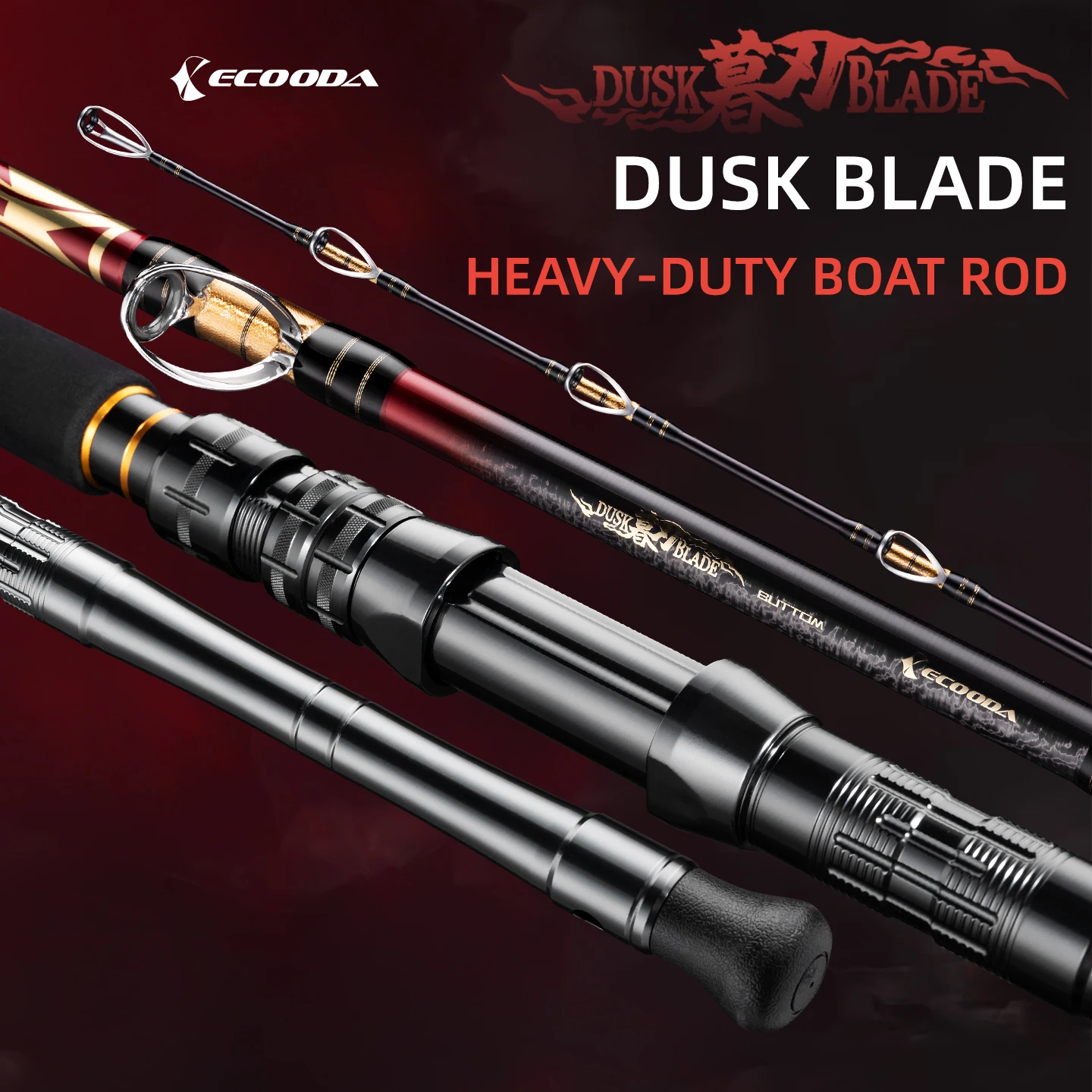 Ecooda EDB Dusk Blade – Caña barco con soporte para carrete eléctrico