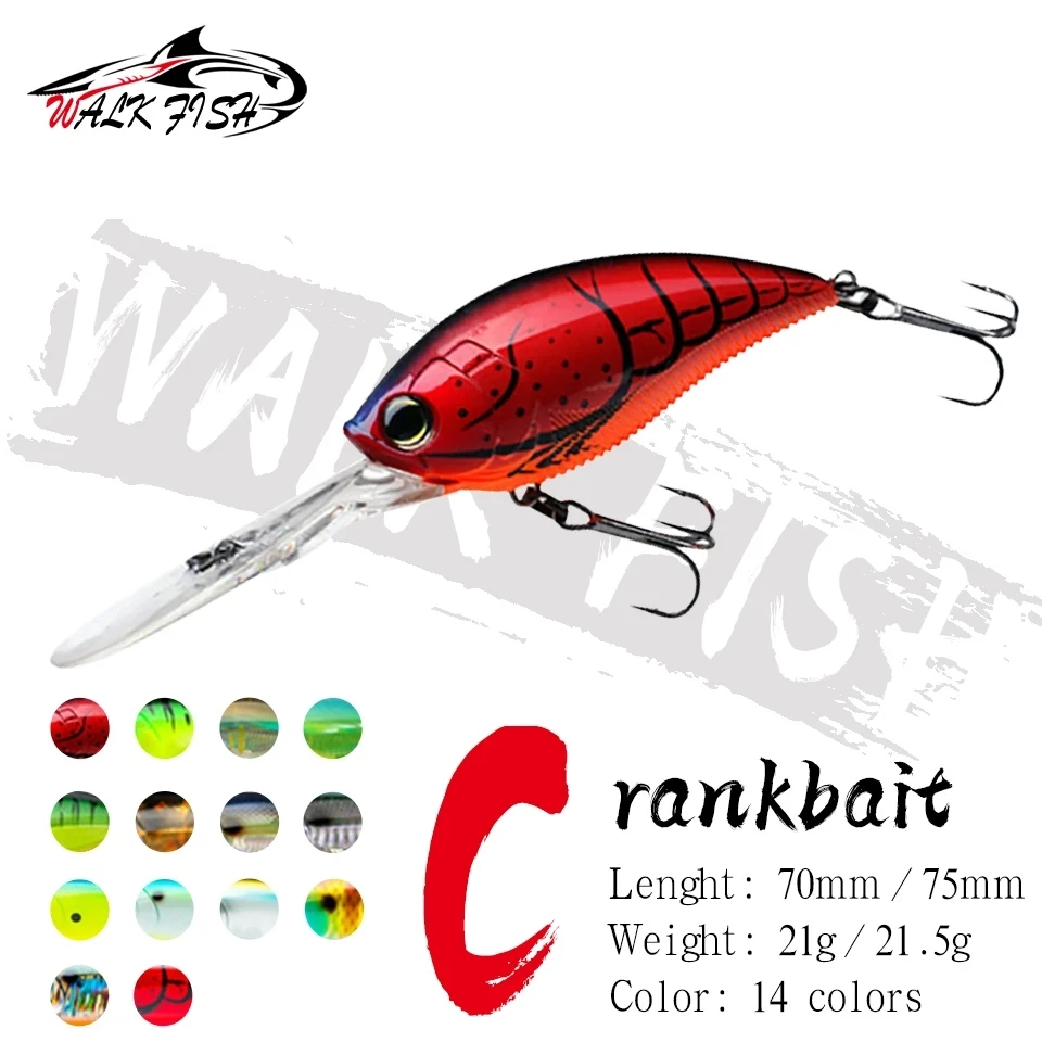 Wobbler Walk Fish 70mm Flotante – Ojos 3D para Lubina - imagen 2