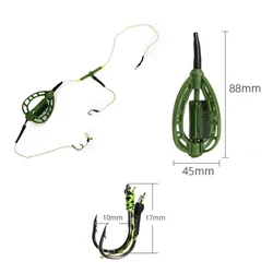 Alimentador de cebo colgante verde para pesca de carpas a larga distancia