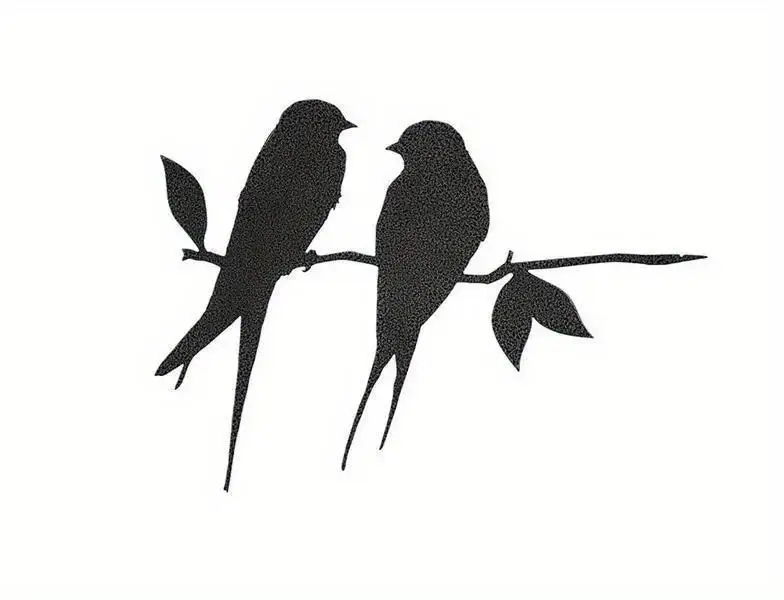 Decoración de arte metálico de pájaros en rama para jardín y patio - imagen 4