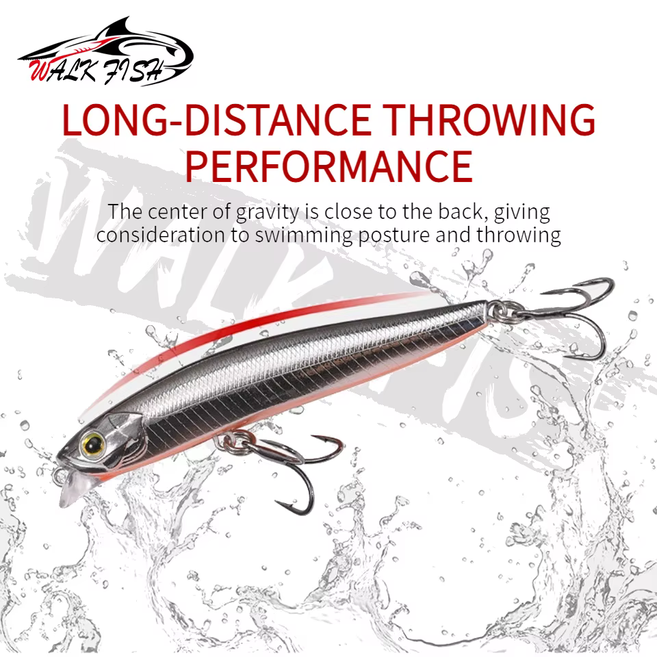 Walk Fish Minnow con labio de perlas – Señuelo de lanzamiento pesado - imagen 3