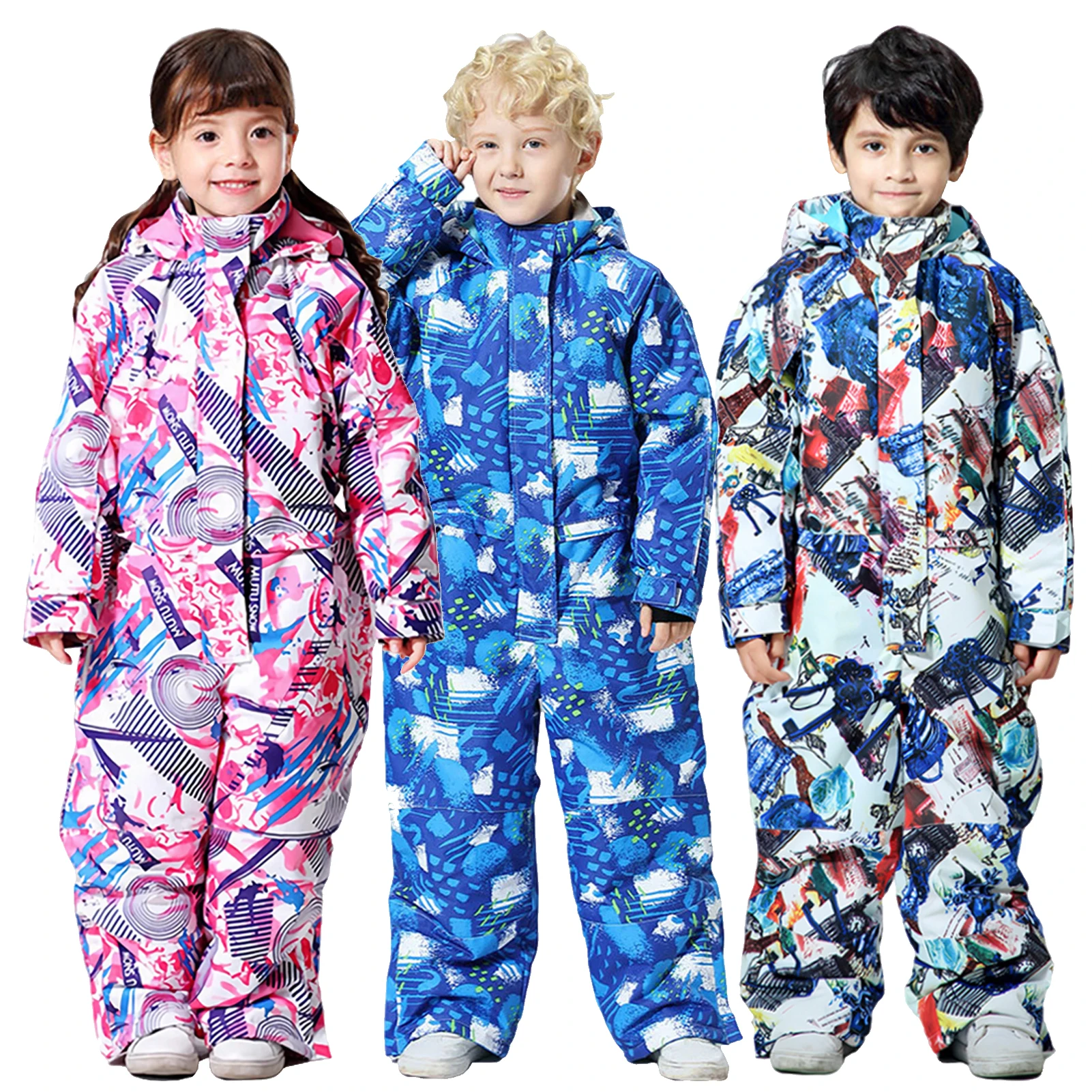 Mono de nieve impermeable con capucha, a prueba de viento infantil
