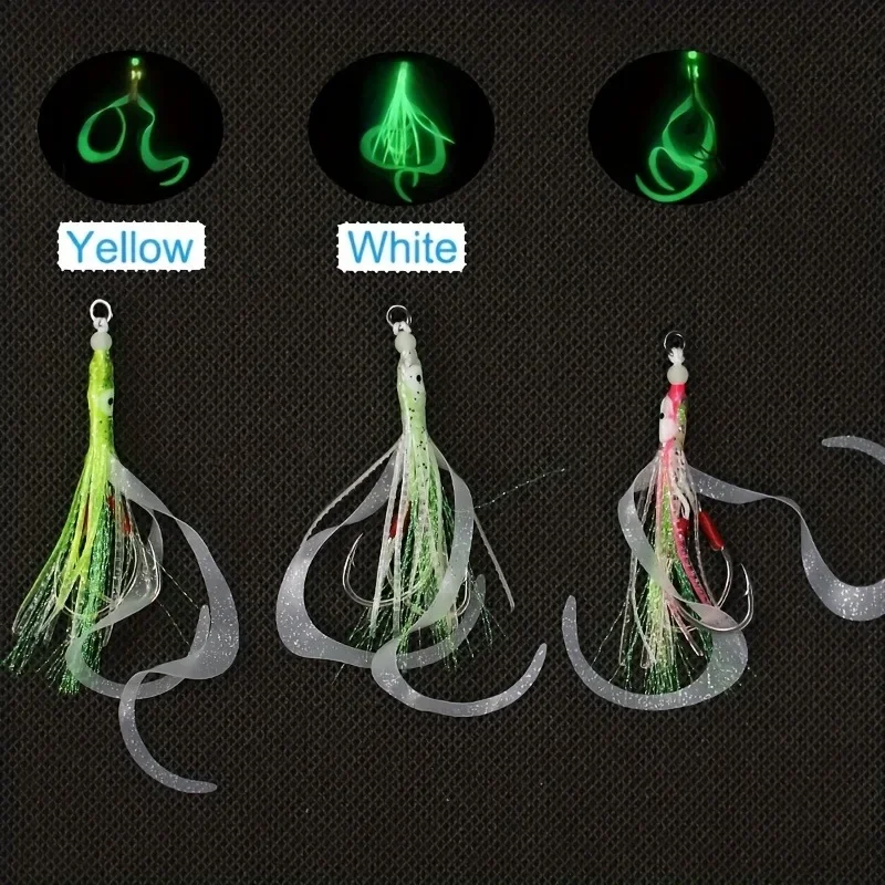 Señuelo de silicona calamar luminosa con anzuelos auxiliares - imagen 4