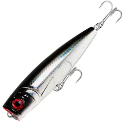 Popper Topwater para lucio en agua salada cebo duro de fundición larga