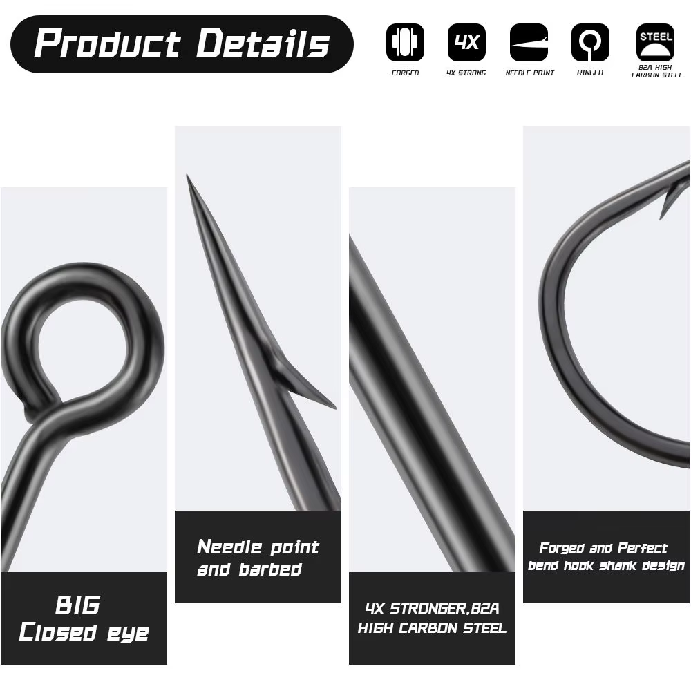 Anzuelo Jig Head Ojo Ancho con Púas para Pesca en Agua Salada - imagen 4