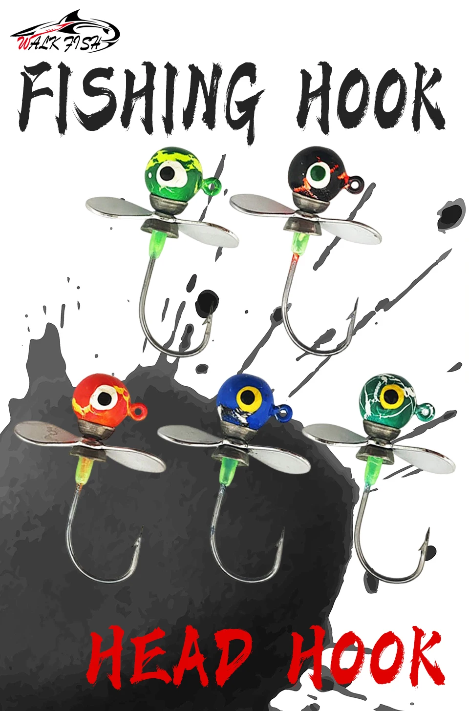 Anzuelo WALK FISH con pintura grieta y doble ojo