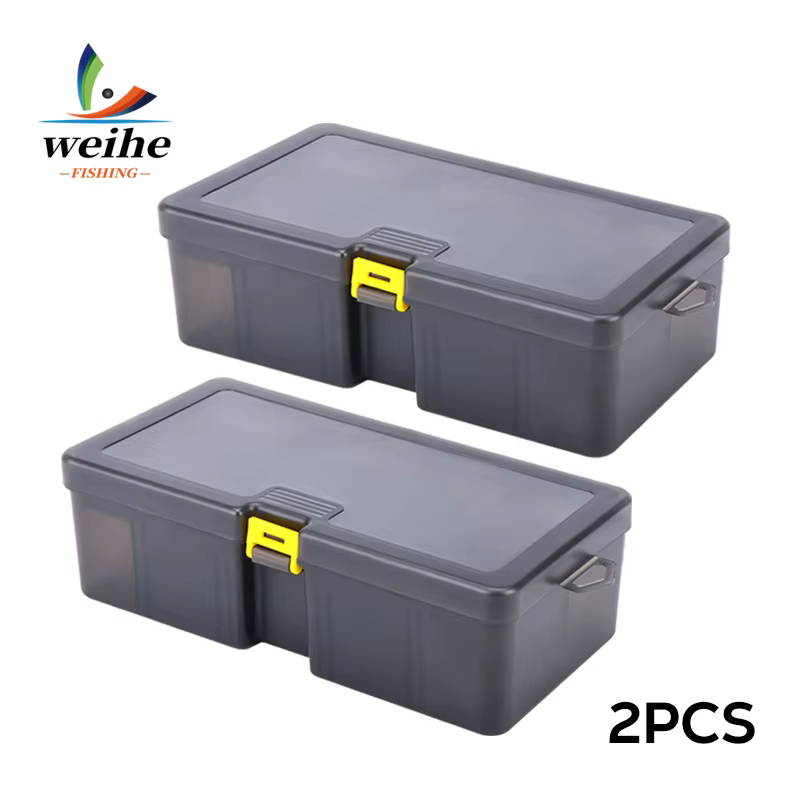 Caja Aparejos Pesca WEIHE – Estuche plástico impermeable doble cara gris