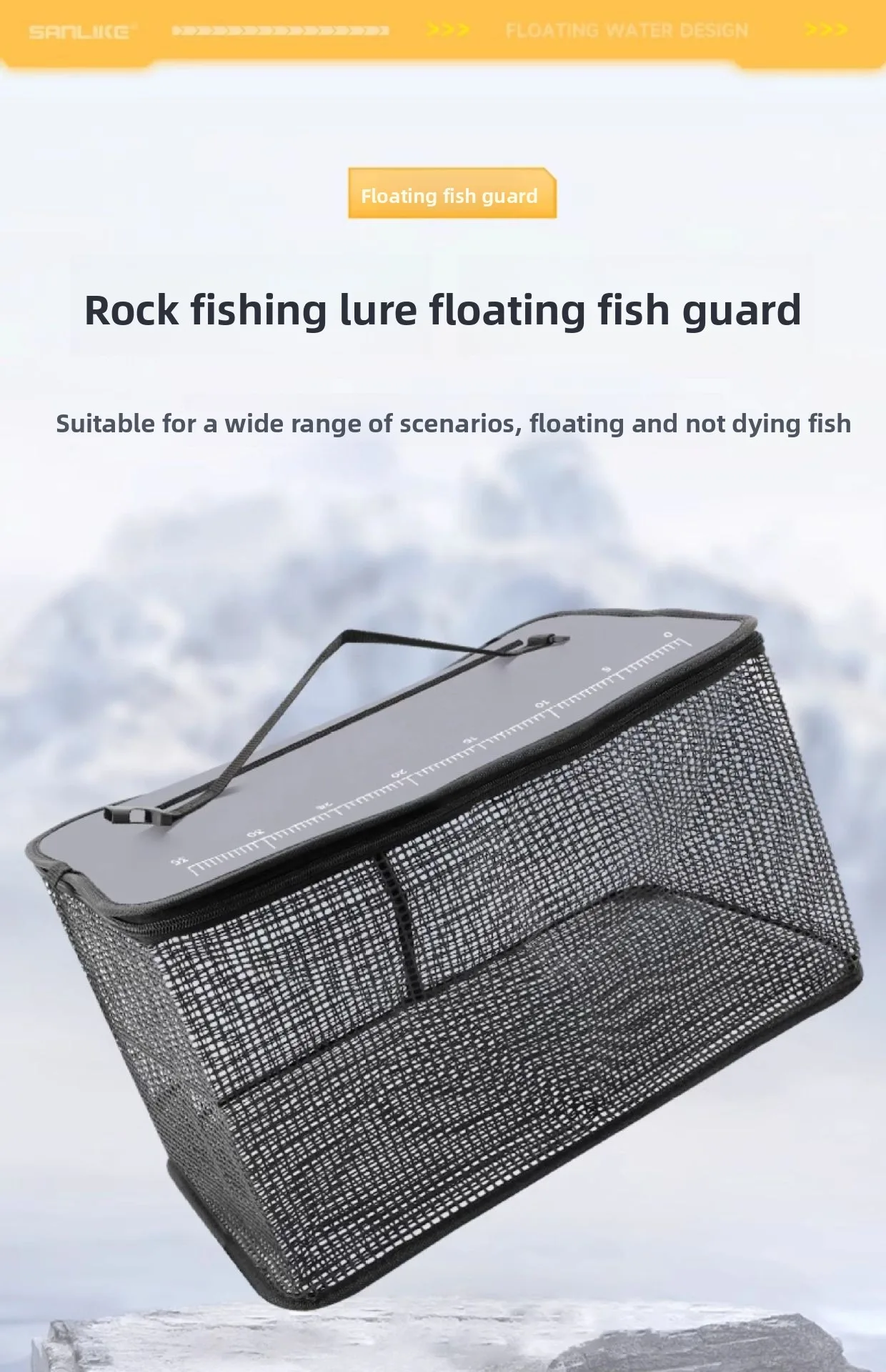 Cesta flotante plegable para peces