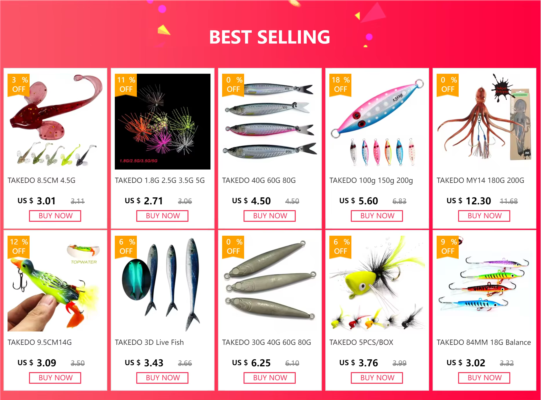 TAKEDO LS09 Swimbait con cabeza de metal
