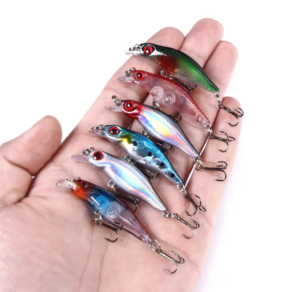 Señuelo lubina Minnow Crankbait Wobbler duro con ojos 3D realistas - imagen 5