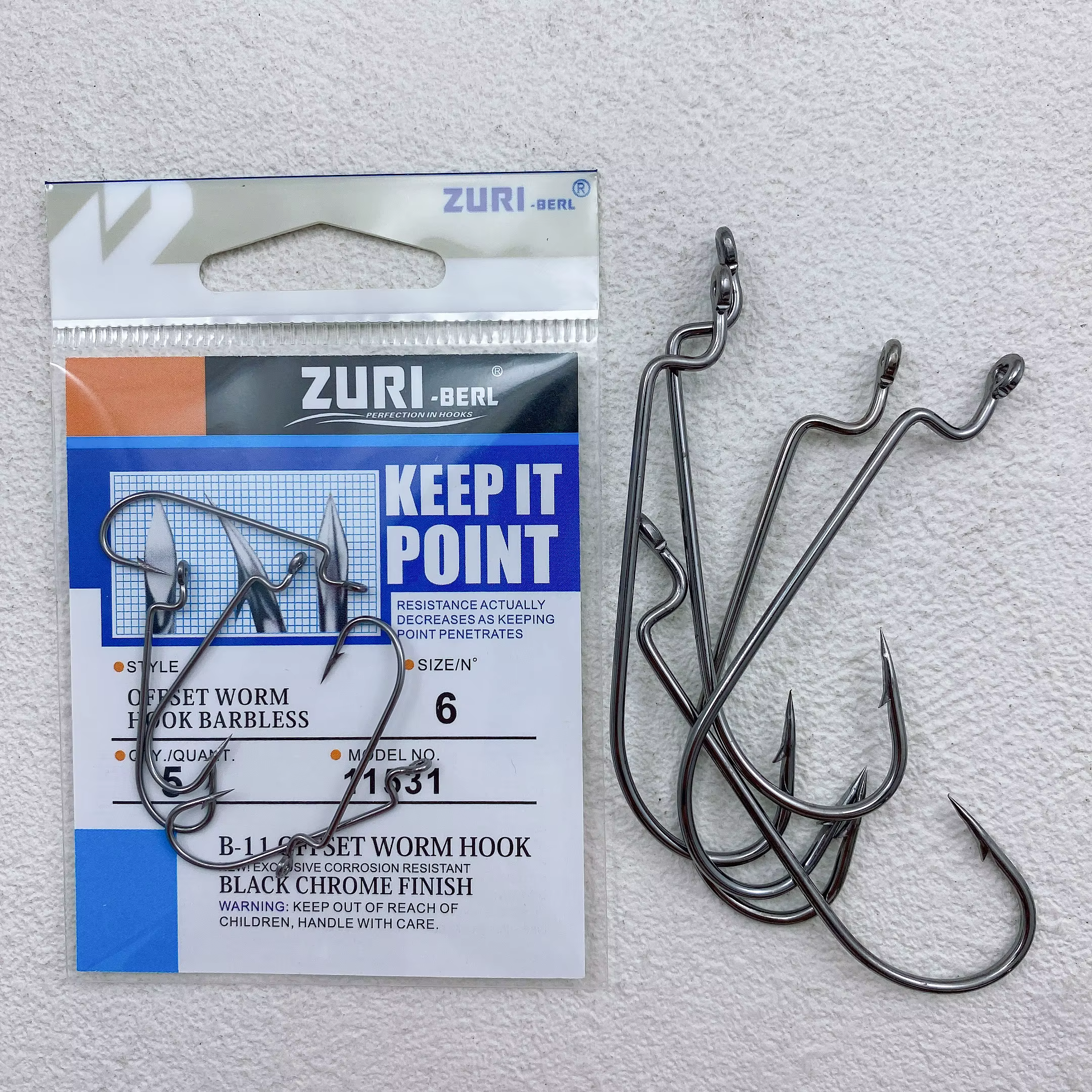 Anzuelos Crank Worm afilados para pesca con vinilo - imagen 4