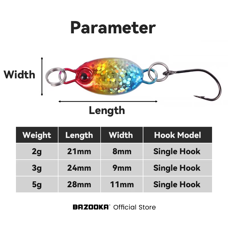 Bazooka Spinner Metal Spinnerbait cobre para trucha - imagen 3