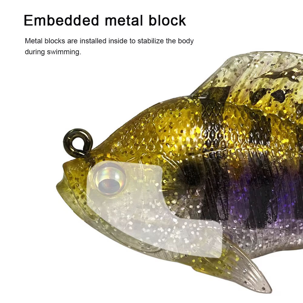Hanlin swimbaits Bluegill con lentejuelas 360 para Sunfish y Bass