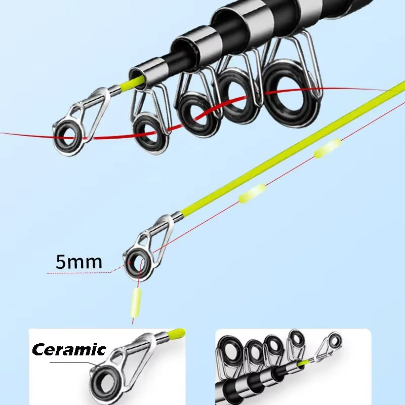 Caña telescópica de carbono – 2,1 a 4,5 m para spinning y carpa - imagen 5