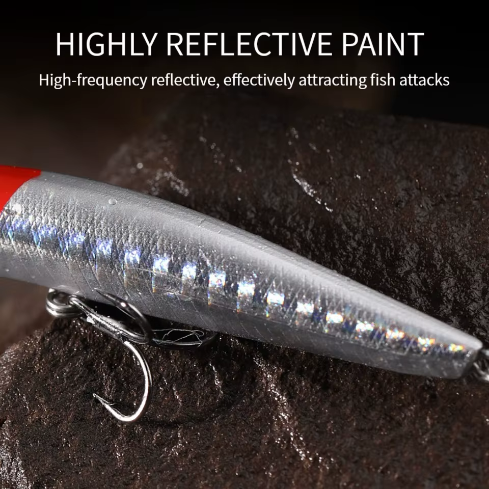 Walk Fish Minnow con labio de perlas – Señuelo de lanzamiento pesado - imagen 2