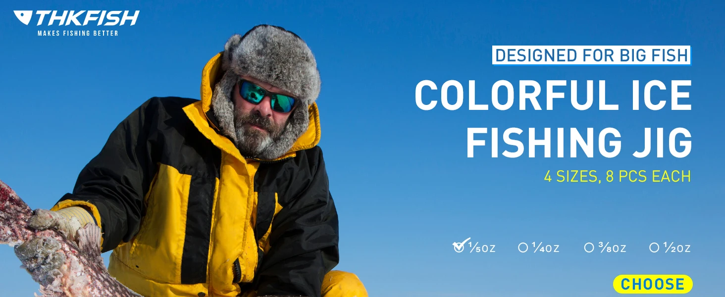 Señuelos de pesca en hielo con colores vibrantes