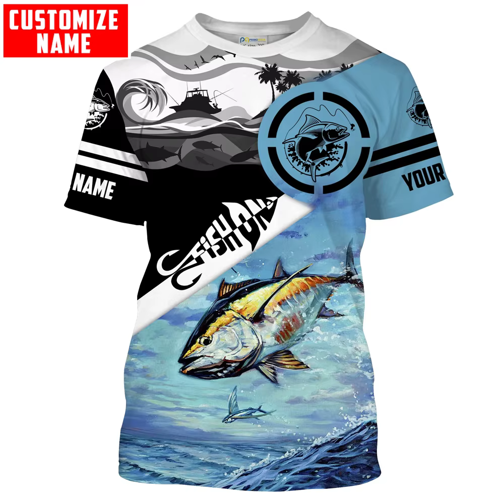 Camiseta pesca atún TX271 – Estampado 3D agua salada - imagen 4