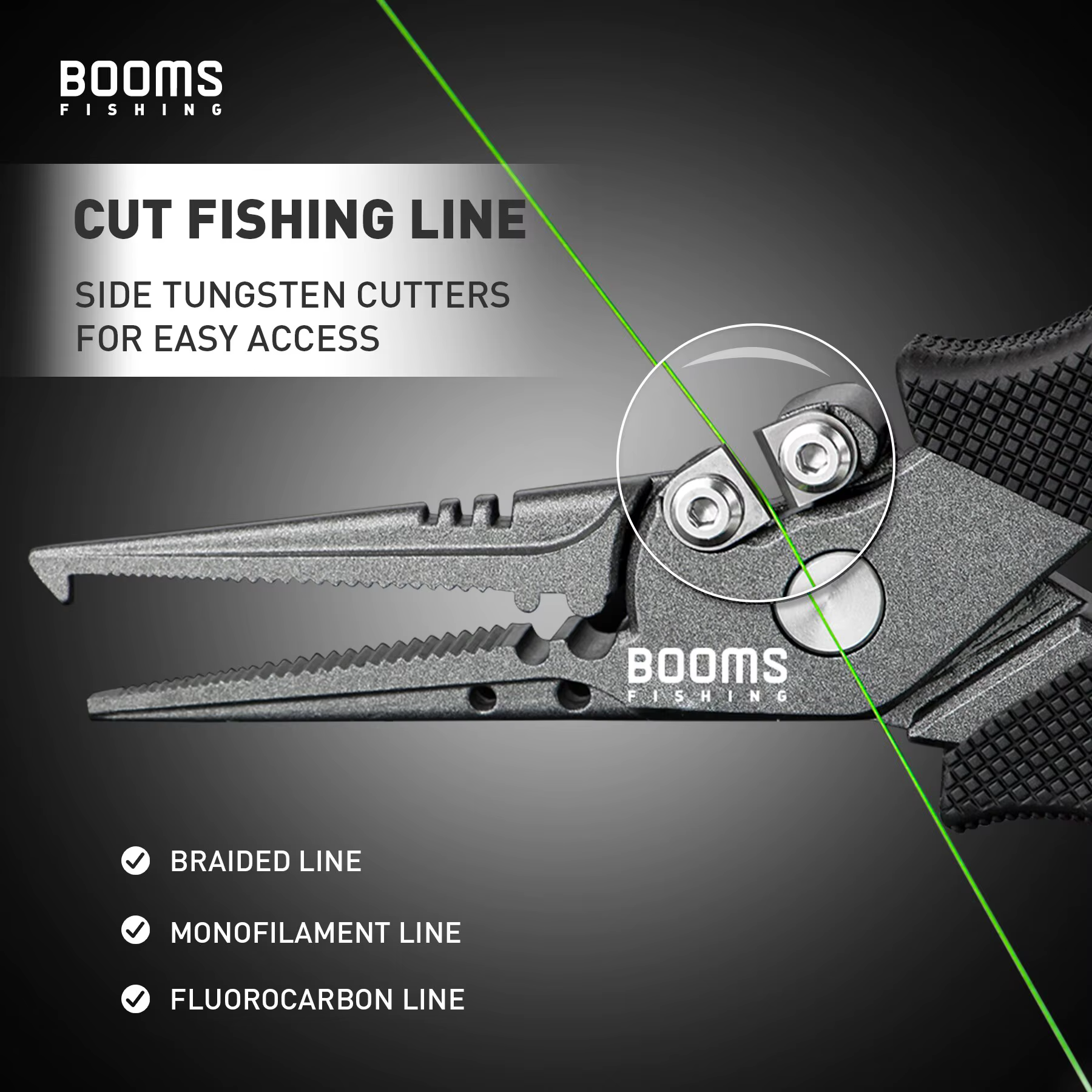 Booms Fishing F07 Alicates de pesca – Tijera trenzada - imagen 5