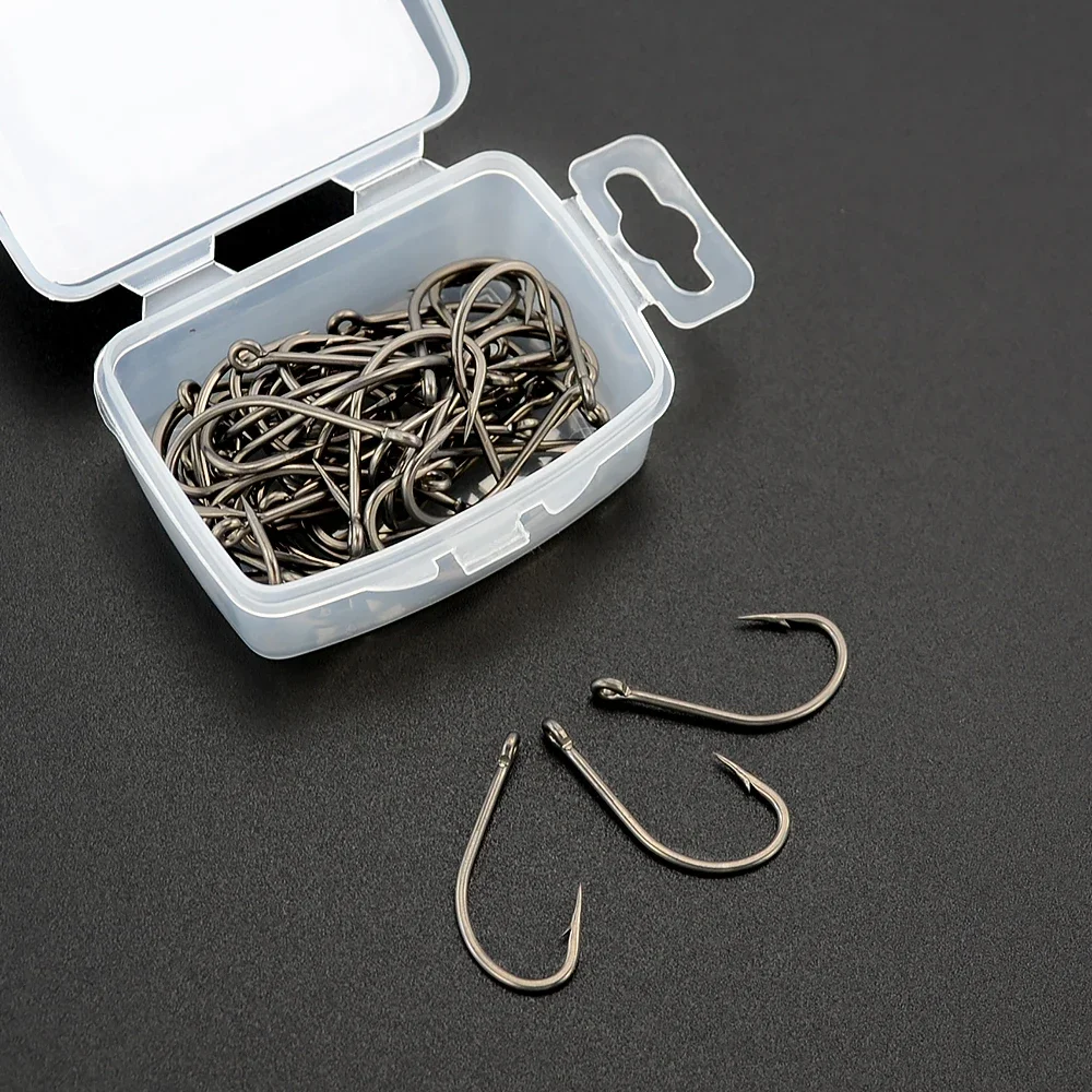 Anzuelos con púas de acero inoxidable para pesca de carpa