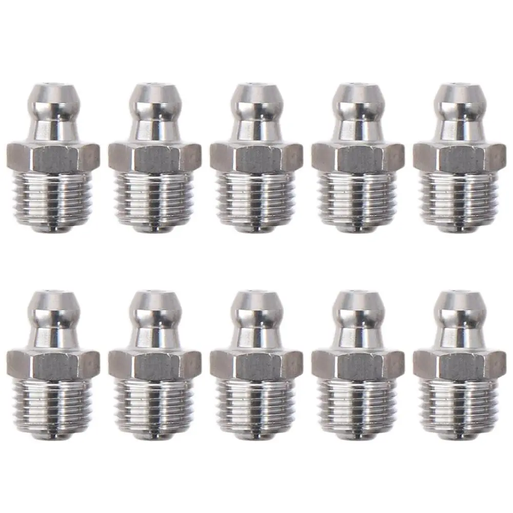 Boquillas de engrase rectas inox con rosca M6 M8 M10 plateado - imagen 5