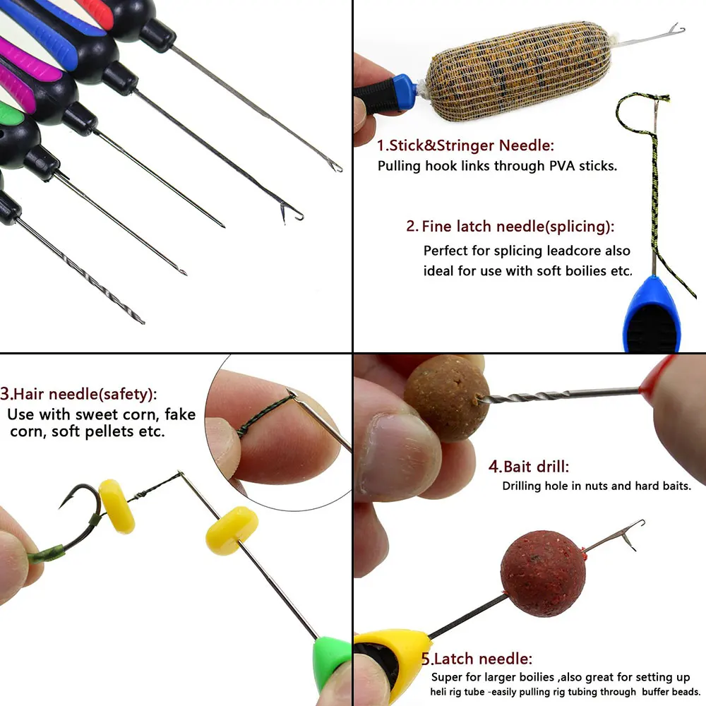 Agujas para boilies de carpa inox: taladro de cebo y empalme - imagen 5