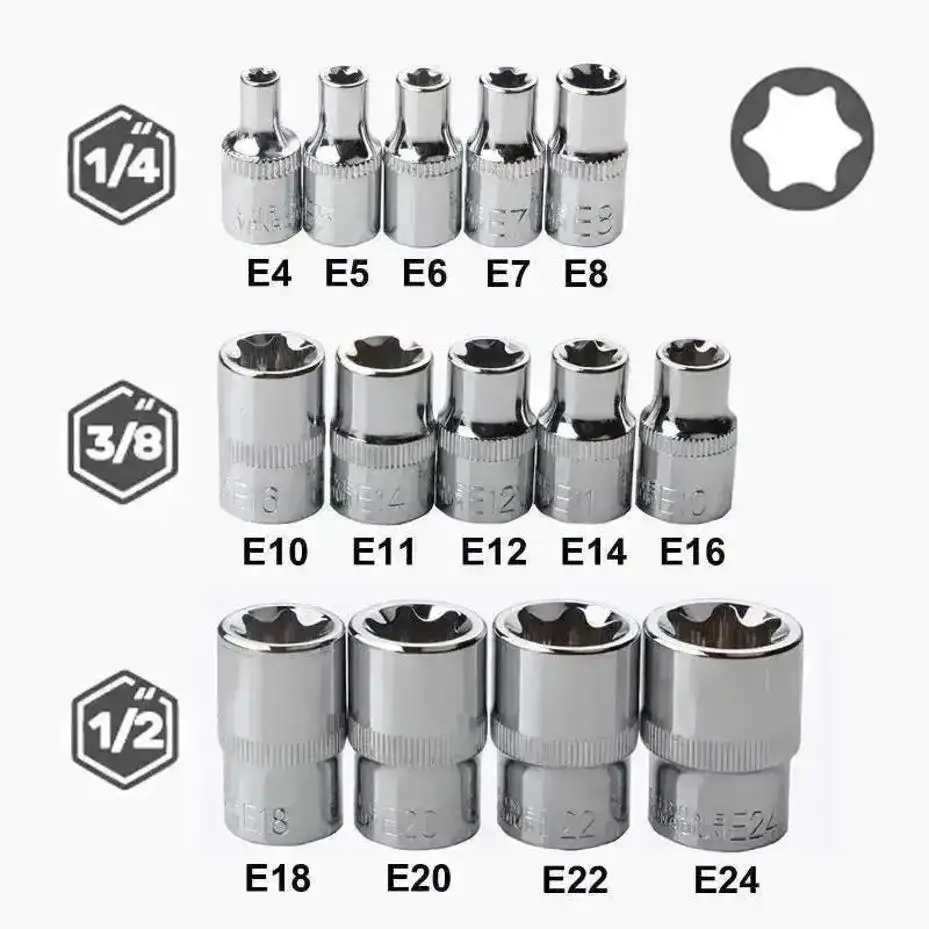 Juego de llaves Torx externas Star con vasos y portaherramientas - imagen 5