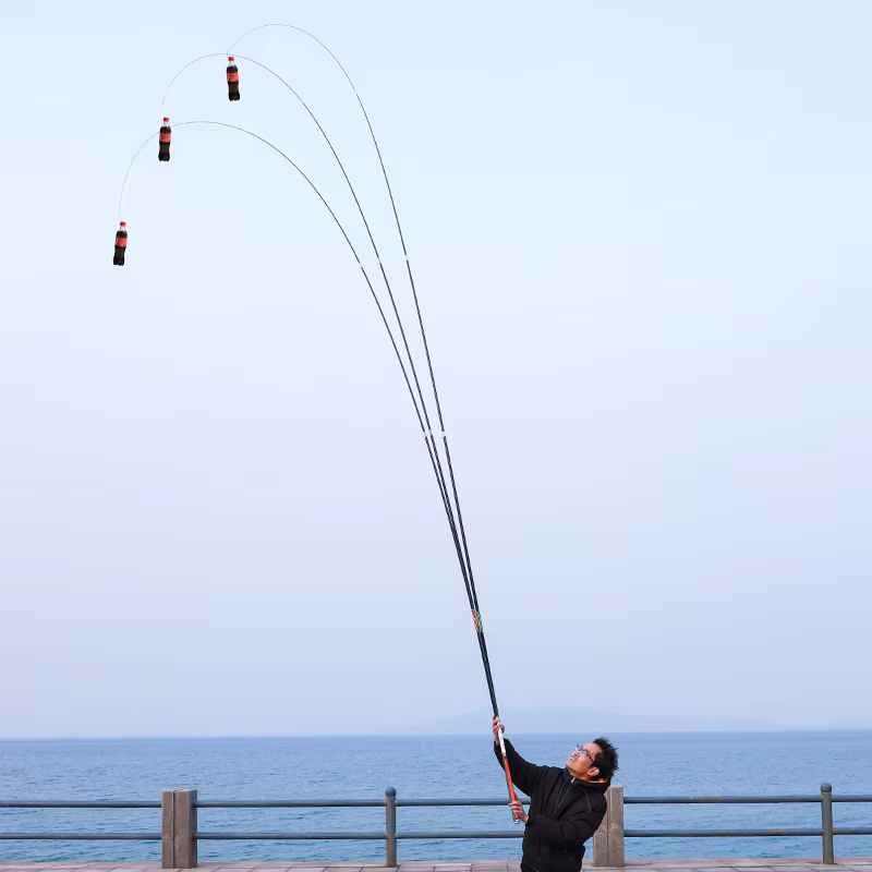 FISHINGFANS Caña telescópica de carbono para pesca en pantano - imagen 3