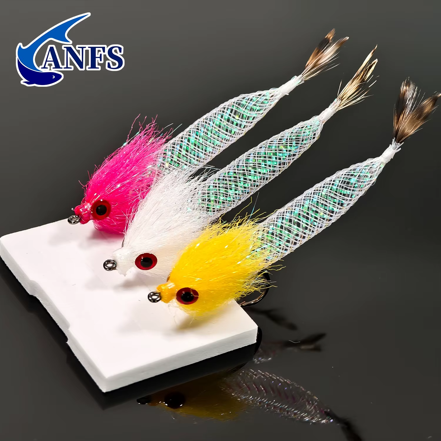 Moscas de pesca streamer ANFS detalle de atado