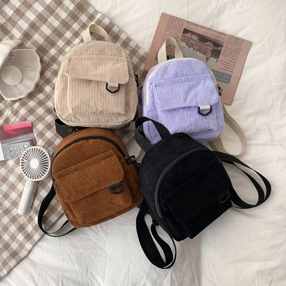 Mochila mini de pana para mujer – bolso de mano de estilo - imagen 4