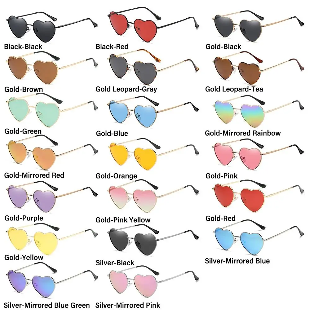 Gafas de sol con montura metálica en forma de corazón