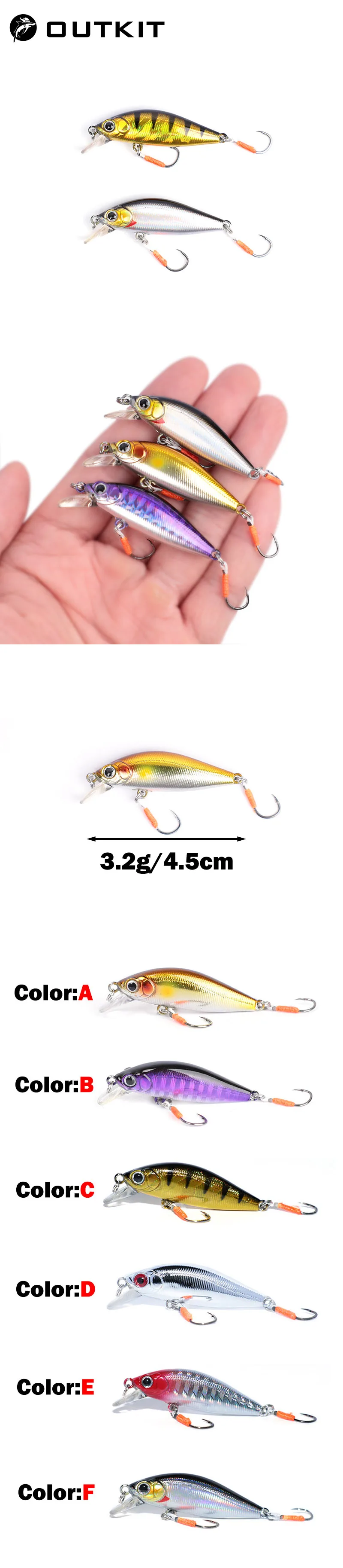 Señuelo OUTKIT Minnow Hundible de diseño japonés