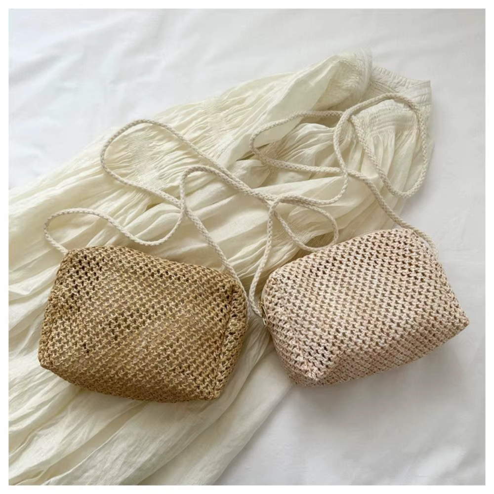 Bolso de Paja Tejido para Playa – Mini Bandolera para Mujer y Niña