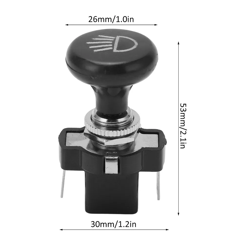 Interruptor push-pull 12V para faros en color negro