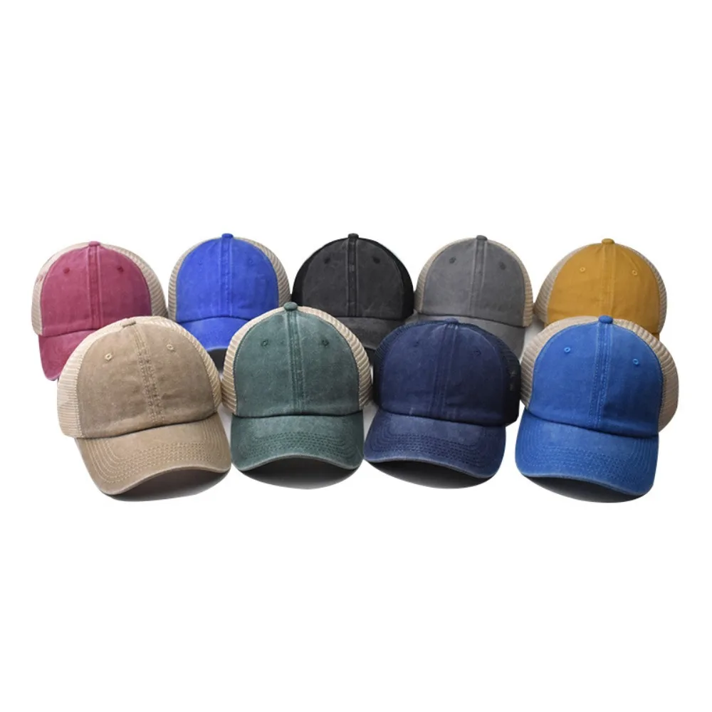 Gorra de béisbol lavada con protección UV y visera ajustable - imagen 2