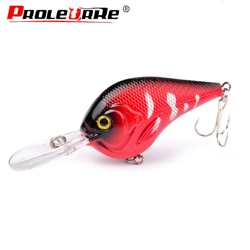 Crankbait artificial con anzuelos triples para pesca de depredadores