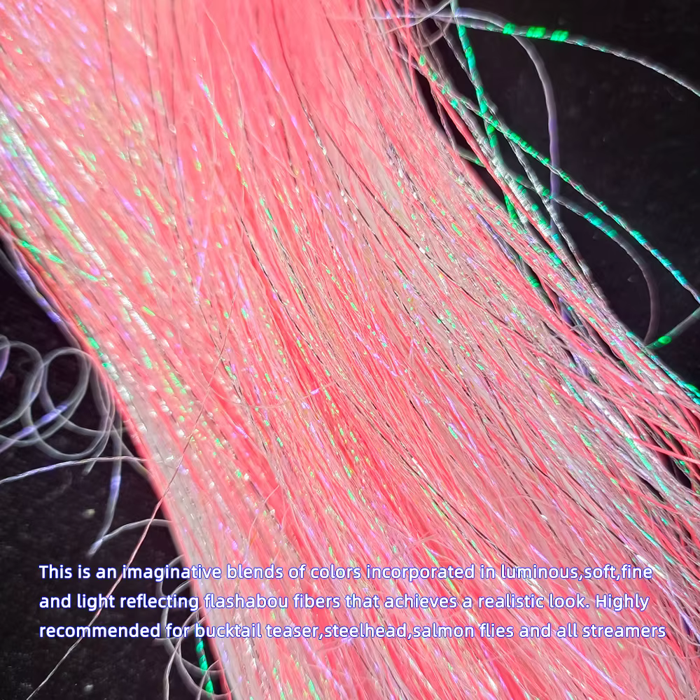 Flashabou Luminoso – Fibra Flash Larga para Moscas de Mar - imagen 2
