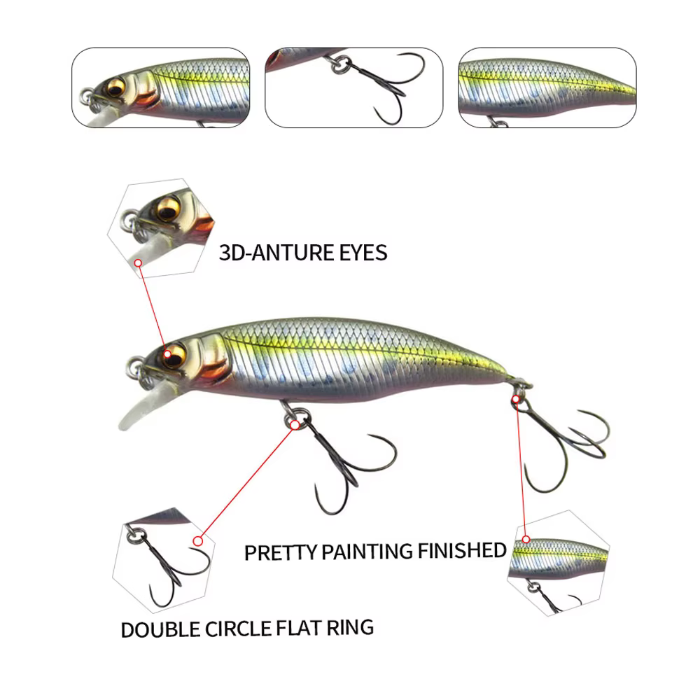 Nuevo Bass Jerkbait - señuelo minnow que se hunde rápido para pesca - imagen 4