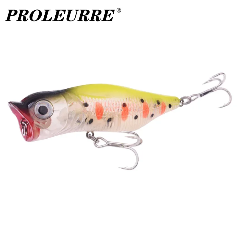 Señuelo Topwater Popper 9 cm - Cebo duro plástico, anzuelos triples