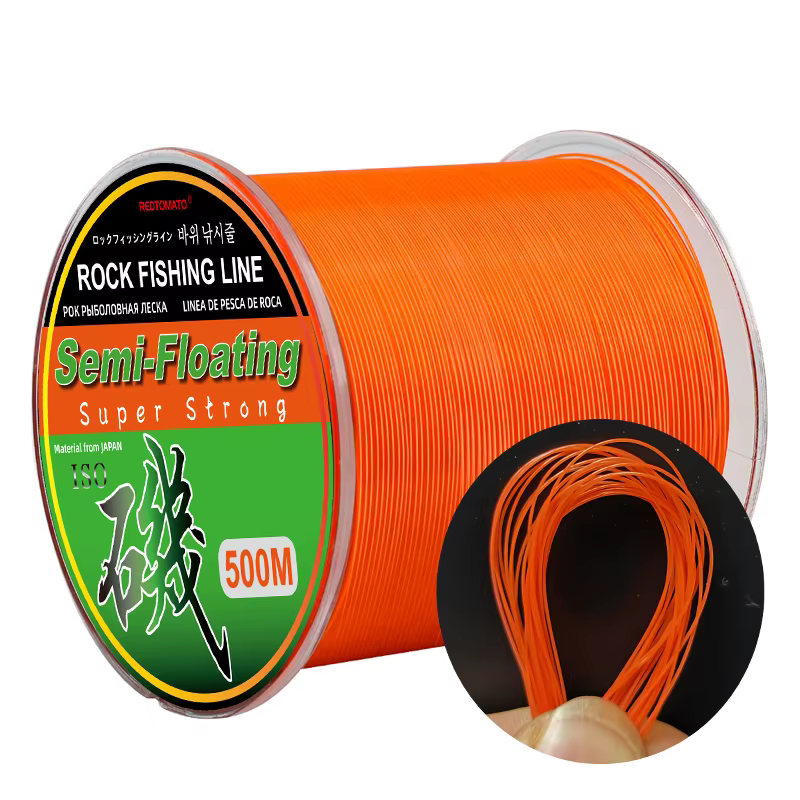 Sedal monofilamento semiflotante para pesca desde roca naranja