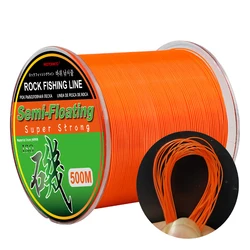 Sedal monofilamento semiflotante para pesca desde roca naranja