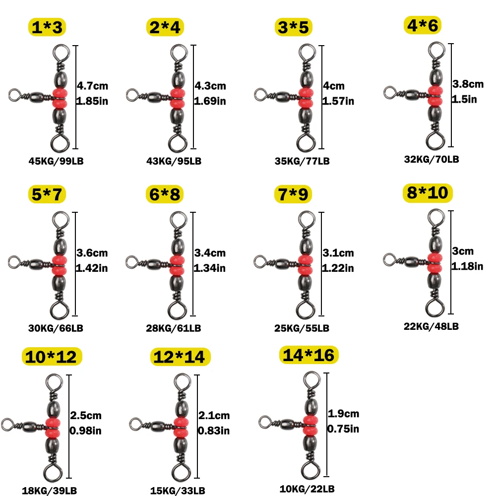 T-Swivel triple con giratorio y cuentas rojas para pesca salada - imagen 5