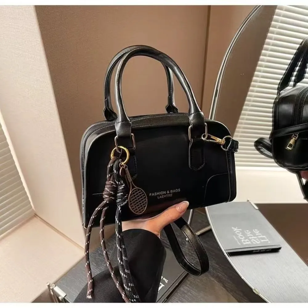 Bolso Boston Mini Retro de cuero PU con correa y forma cuadrada - imagen 2