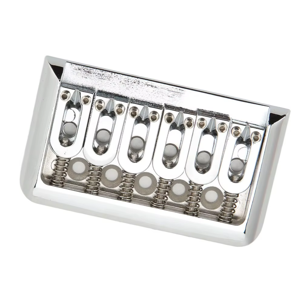 Puente de Guitarra Eléctrica Plateado 76 mm con Sillín en U