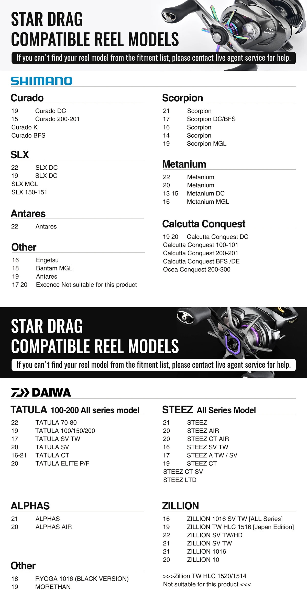 Arrastre de estrella GOMEXUS para carrete de baitcasting