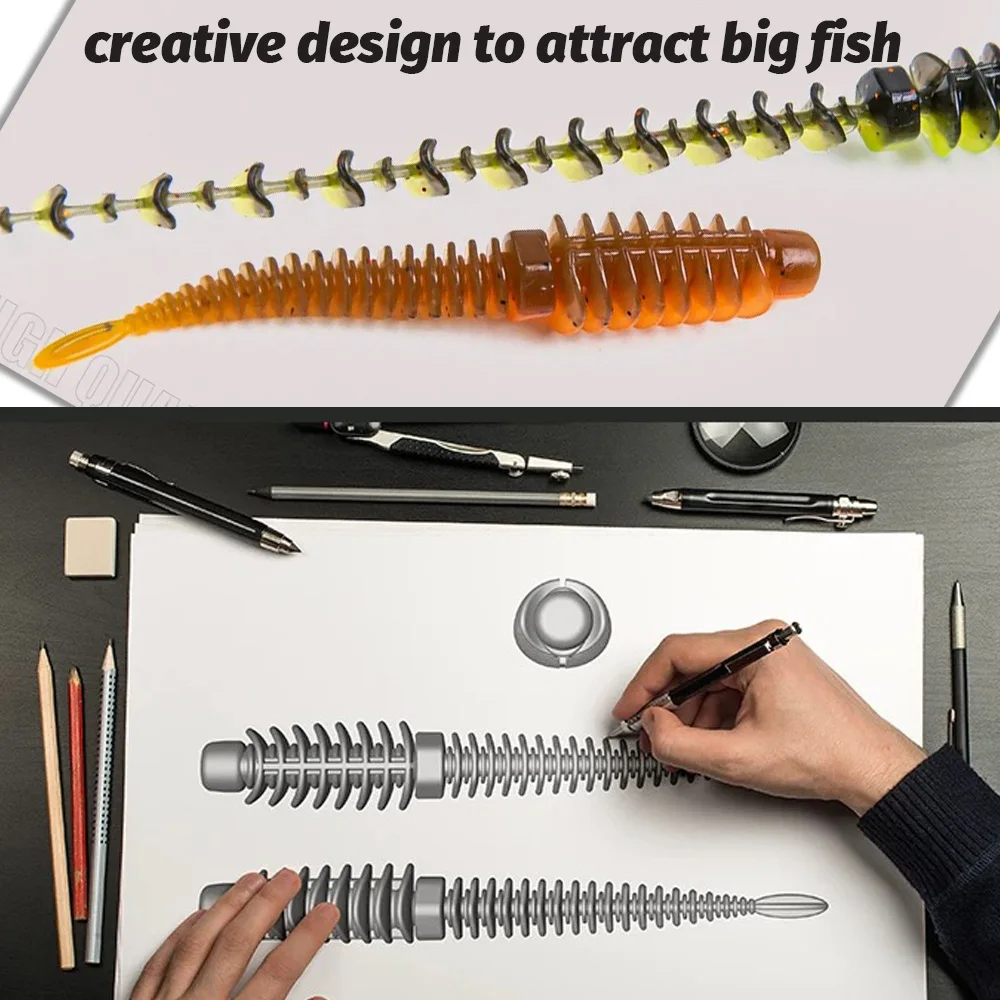 Señuelos blandos de silicona con sabor a pescado para carpa - imagen 3
