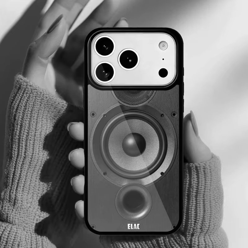 Funda retro Krajews con diseño de amplificador para iPhone