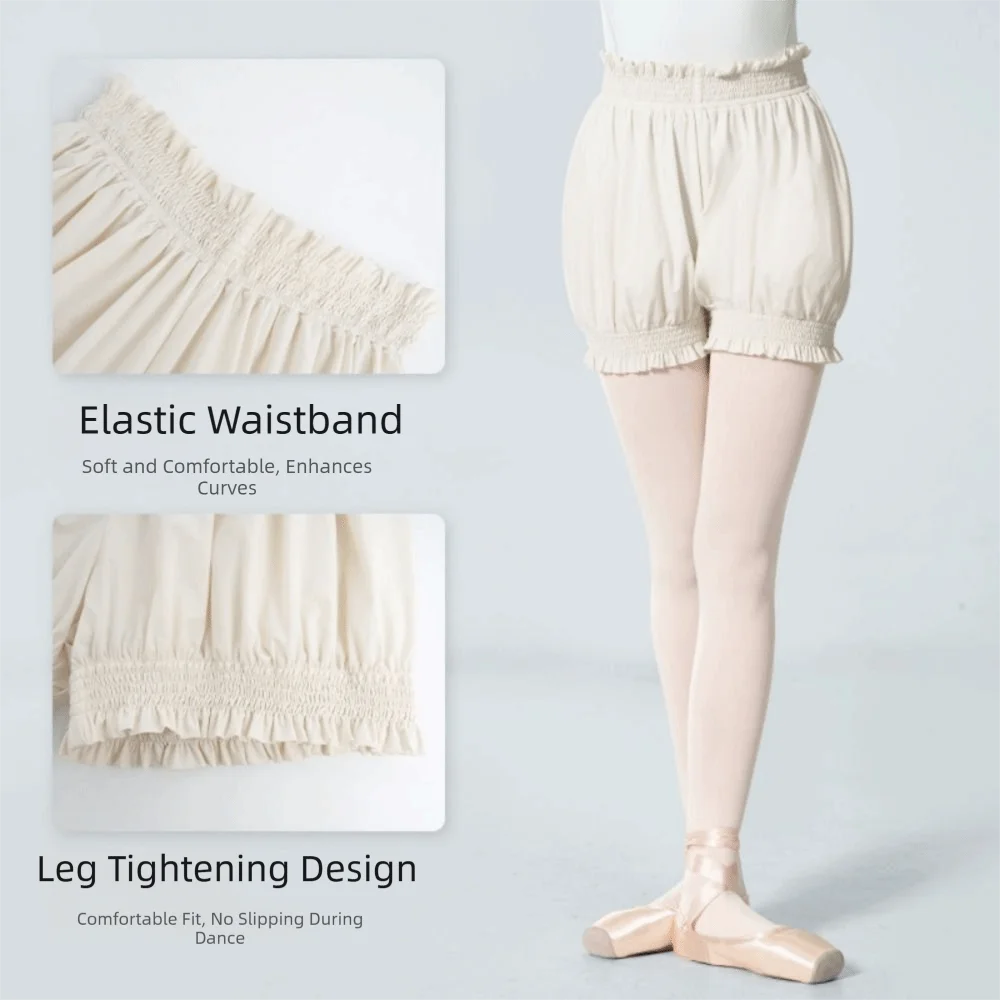 Shorts de Pilates cintura alta elástica nailon para ballet - imagen 5