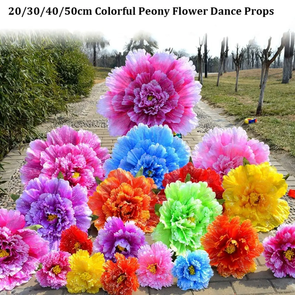 Accesorio de danza con flores de peonía en tela colorida - imagen 2
