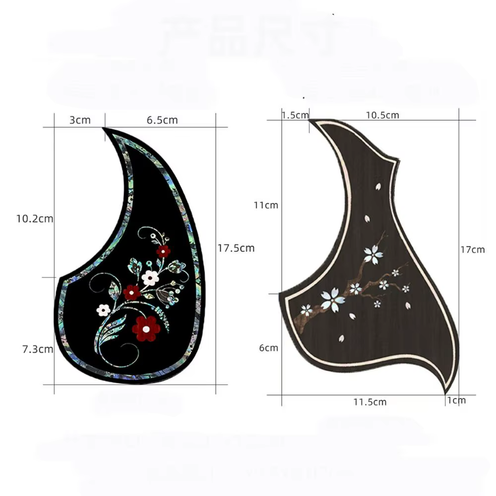 Protector de púas adhesivo para guitarra folk – Lágrima estampada - imagen 3