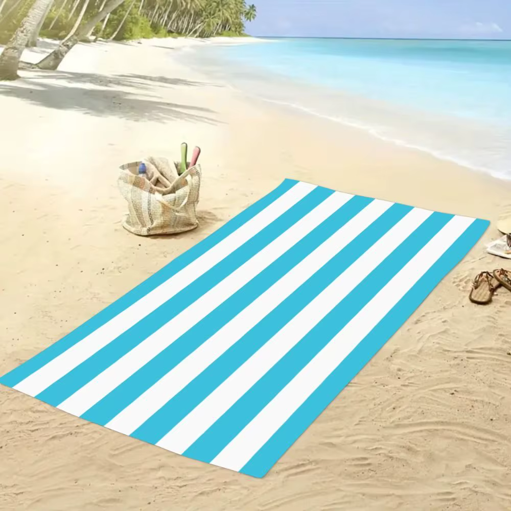 Toalla Microfibra 70x140cm Rayas – Ligera y Absorbente para Playa y Viaje